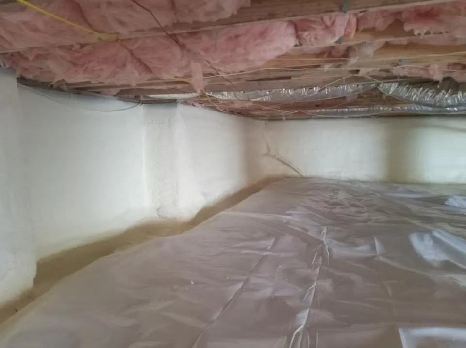 Crawl space encapsulation with closed-cell spray foam for Spray Foam Roofing in Sudley