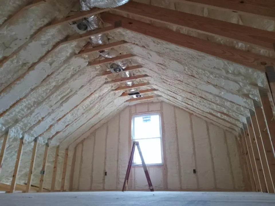 Spray foam roofing application for Crawl Space Insulation project in Sudley